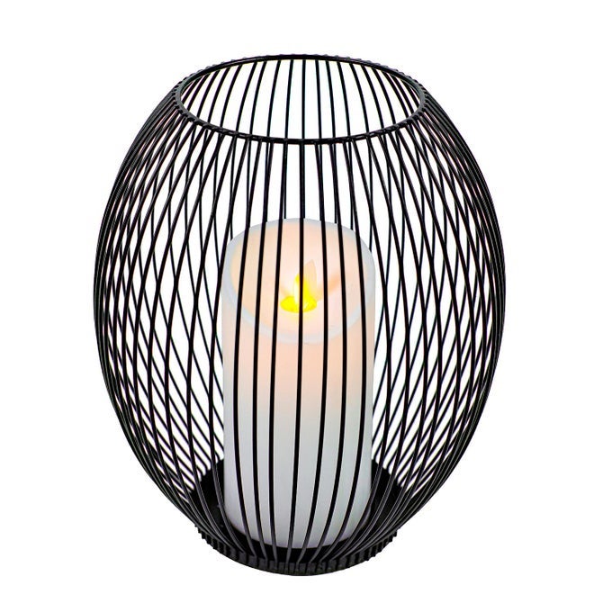 SMALL OUTDOOR CANDLE HOLDERS FOR PATIO PILLAR CANDLE HOLDER BLACK WIRE CANDLE HOLDER FOR TABLE CENTERPIECE IRON LANTERN DECORATIVE CANDLES FARMHOUSE DECOR FIREPLACE METAL CANDLE HOLDERS