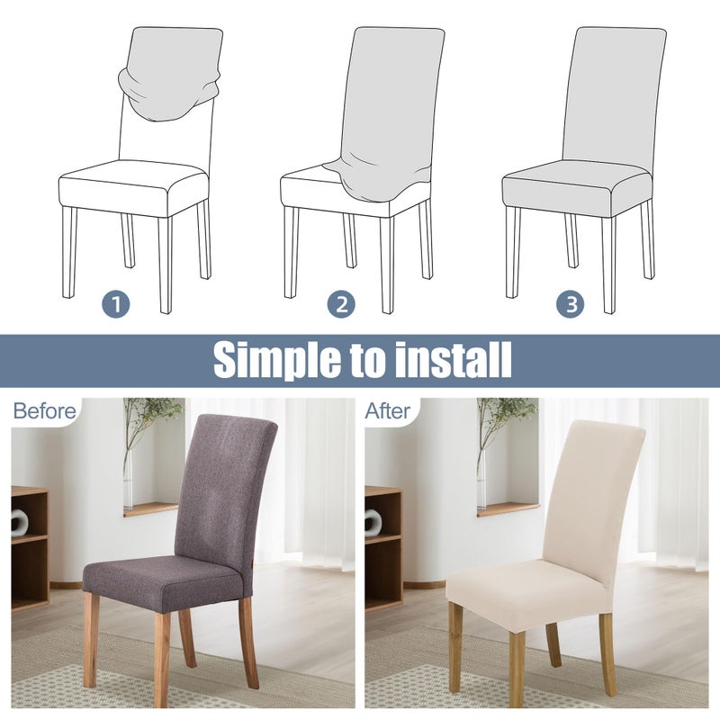 BIETYONE Chair Covers,Dining Room Chair Covers Set of 4,Stretch Kitchen Chair Cover,Washable Dining Chair Cover,Parsons Chair Slipcovers Protective,for Home,Restaurant,Banquet - Image 4