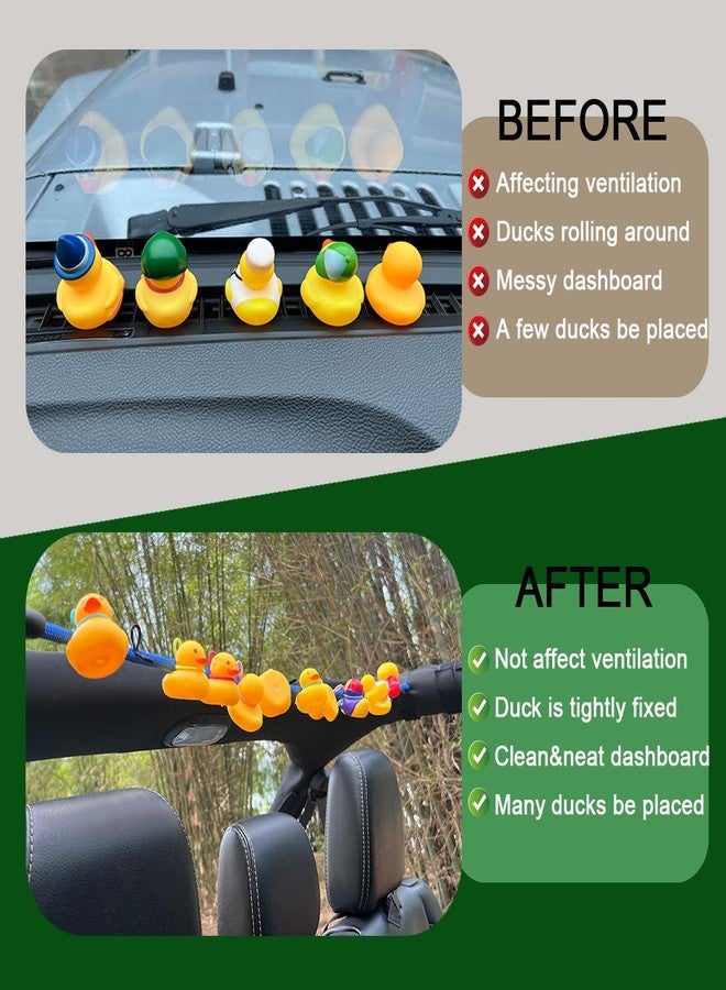ROMASO Duck Holder for Jeep,Rubber Ducks Holder for Jeep Wrangler YJ TJ JK JL & Gladiator JT, Hold 32 Rubber Ducks,Red Paracord Duck Mount - Image 5
