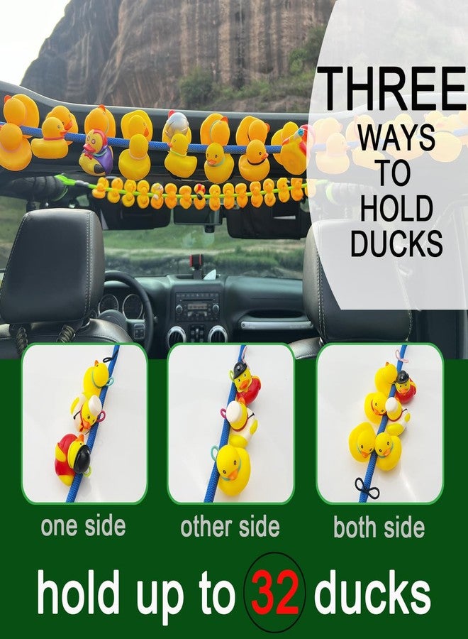 ROMASO Duck Holder for Jeep,Rubber Ducks Holder for Jeep Wrangler YJ TJ JK JL & Gladiator JT, Hold 32 Rubber Ducks,Red Paracord Duck Mount - Image 4