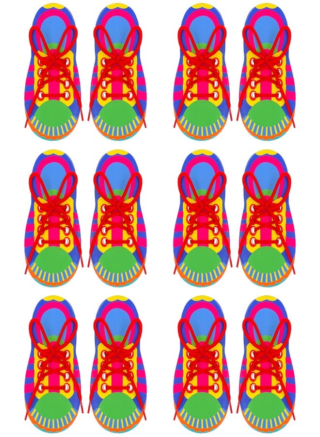 ZAKVOOR 12 Sets of Shoelace Threading Teaching Toys Learn to Tie Shoelaces Kindergarten Early Educational Rope Practice Bowknot Painting Puzzle Toys for Kids Toddlers - Image 1