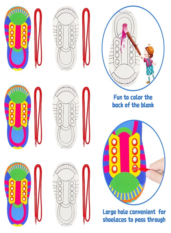 ZAKVOOR 12 Sets of Shoelace Threading Teaching Toys Learn to Tie Shoelaces Kindergarten Early Educational Rope Practice Bowknot Painting Puzzle Toys for Kids Toddlers - Image 2