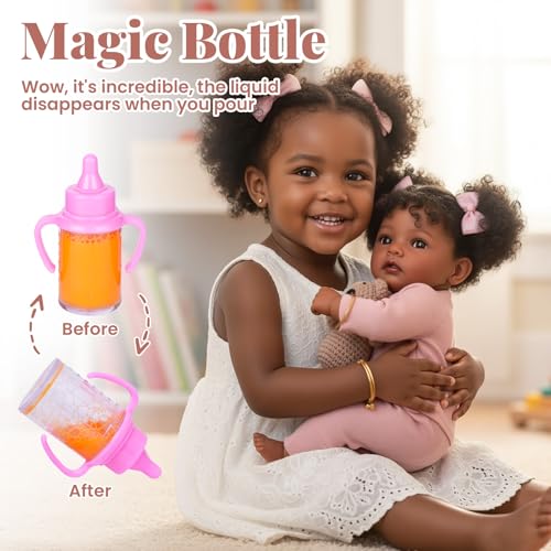 BABESIDE Lifelike Reborn Baby Dolls Black Girl 20 Inch Soft Body RealisticNewborn Handmade Real Life Baby Dolls Christmas with Clothes and Toy Accessories Gift for Kids Age 3 - Image 5