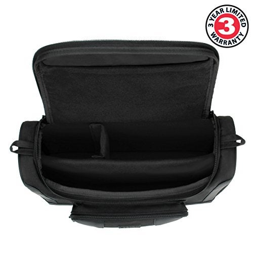 USA GEAR Mini Projector Case Shoulder Bag - Portable Projector Carrying Case with Interior Padded Dividers, Weather Resistant Exterior - Compatible with TMY Projector, HAPPRUN and More - Black - Image 2