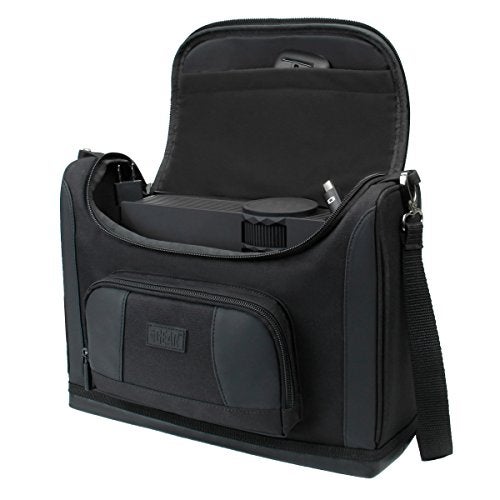 USA GEAR Mini Projector Case Shoulder Bag - Portable Projector Carrying Case with Interior Padded Dividers, Weather Resistant Exterior - Compatible with TMY Projector, HAPPRUN and More - Black - Image 1