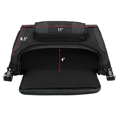 USA GEAR Mini Projector Case Shoulder Bag - Portable Projector Carrying Case with Interior Padded Dividers, Weather Resistant Exterior - Compatible with TMY Projector, HAPPRUN and More - Black - Image 3