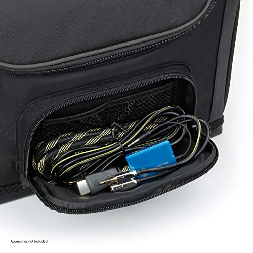 USA GEAR Mini Projector Case Shoulder Bag - Portable Projector Carrying Case with Interior Padded Dividers, Weather Resistant Exterior - Compatible with TMY Projector, HAPPRUN and More - Black - Image 5