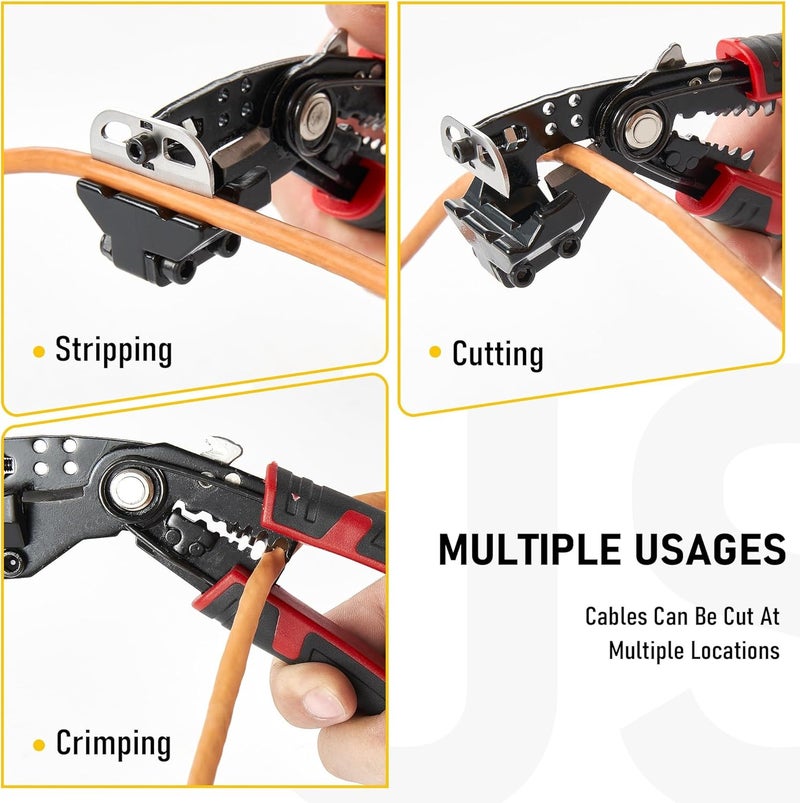 Zikra Wire Stripper Tool, Automatic Wire Stripper, Self-Adjusting Wire Stripper, Insulation Wire Crimper, Cable Stripper, Cutting Pliers Wiring Tool Multi-Function Hand Tool, Heavy Duty - Image 3