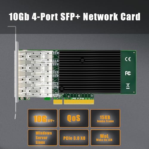 GLOTRENDS ST7219 10Gb Network Card with 4 SFP+ Port, Intel X710-BM1 Controller, DPDK Optimized, Virtualization & iSCSI Support - Image 2