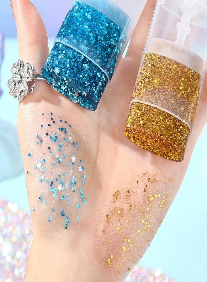 Miniling Glitter Stick,Gold Sparkly Glitter for Body & Hair,Singer Concerts Lover Heart Chunky Glitters,Gold Crystal Gel Makeup,Shimmer Face Paint for Memorial Day, Veterans Day - Image 5