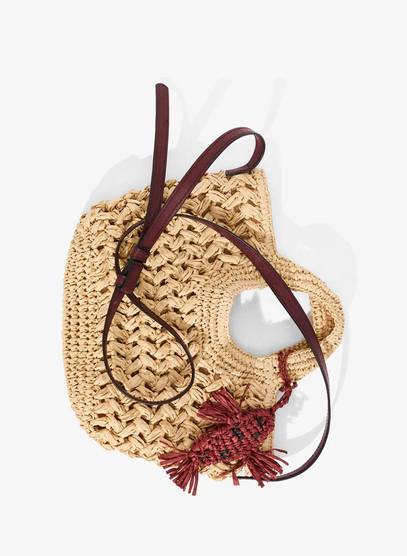Straw crossbody bag