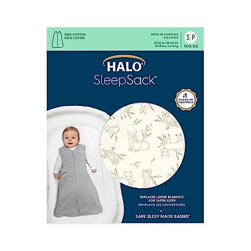 HALO SleepSack 100 Cotton Wearable Blanket Swaddle Transition Sleeping Bag TOG 05 Lullaby Forest Small 06 Months - Image 3