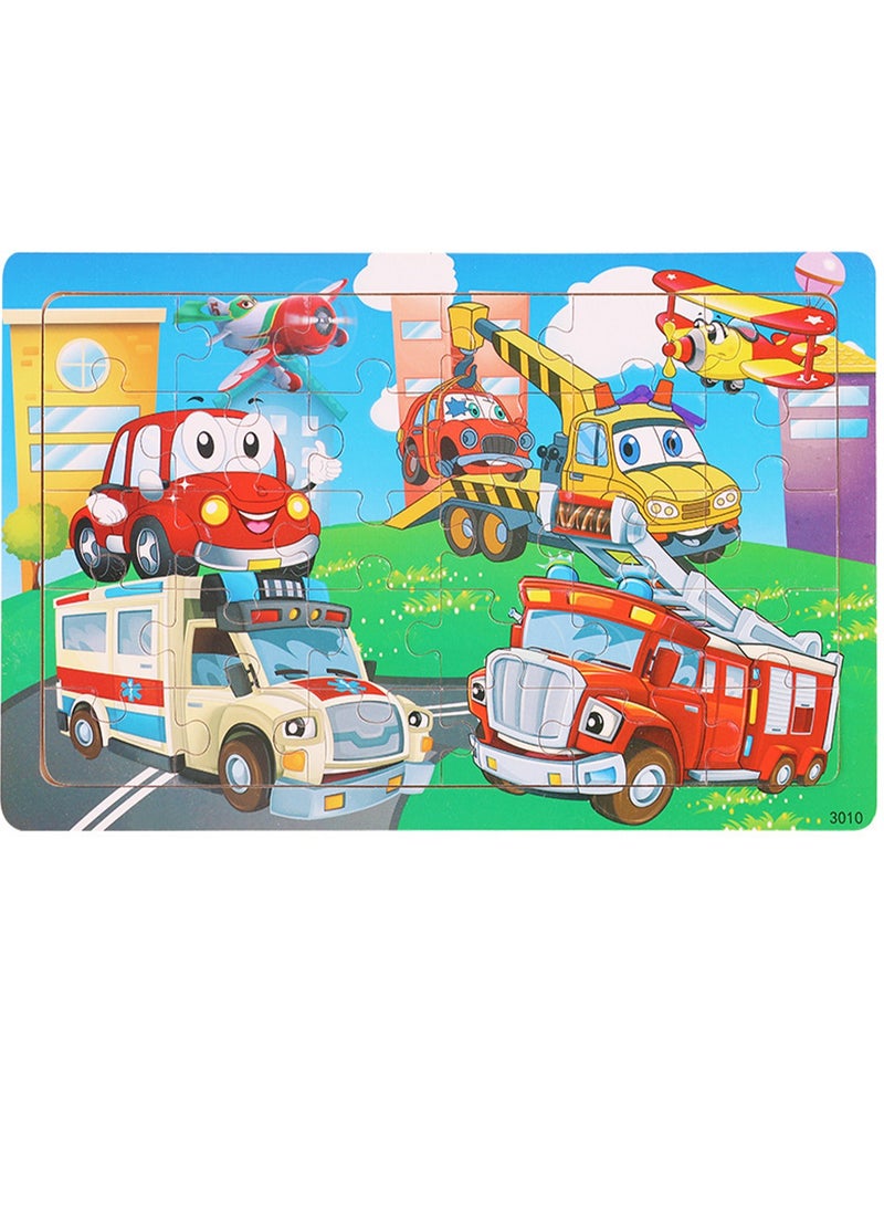 مجموعة أحجيات الصور المقطوعة من سلسلة الرسوم المتحركة الخشبية التعليمية للأطفال، حقيبة هدايا مناسبة - Image 1