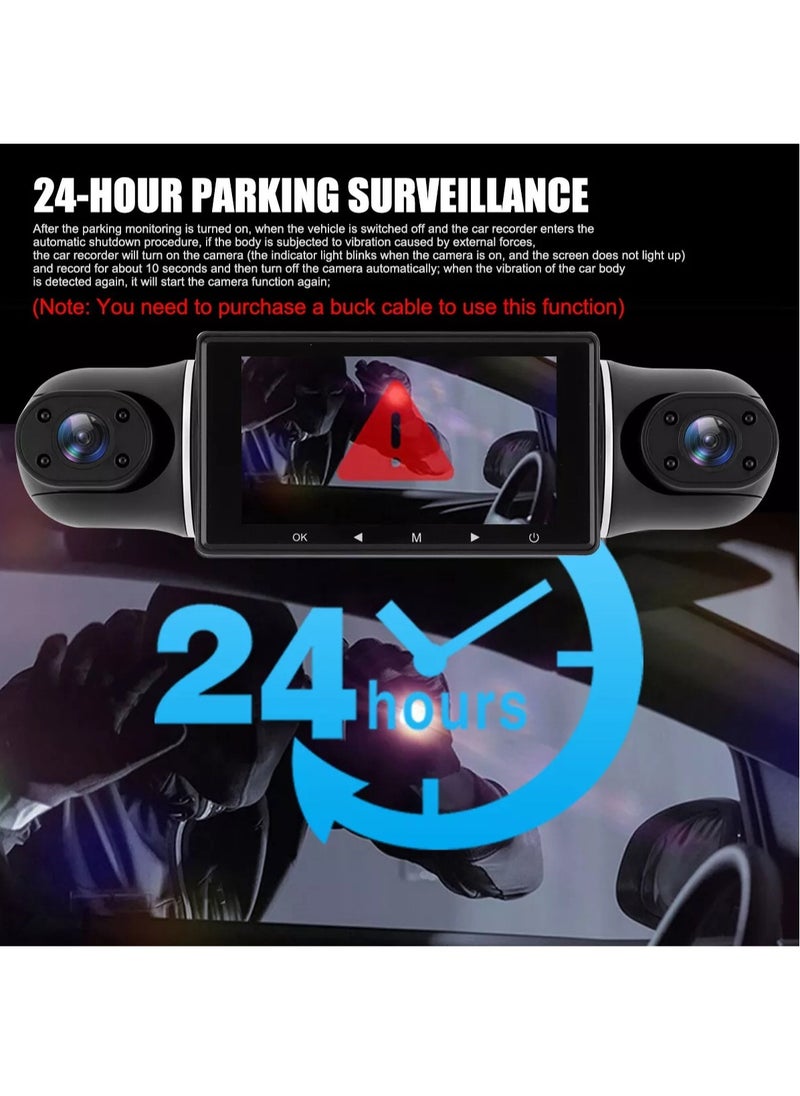 LAESO - Dash Cam, 4 Channel FHD 1080P, 360° All-Around Car DVR System, Built-in WiFi and GPS, Adjustable Lens Dash Camera for Cars with Night Vision, G-Sensor, 24 Hours Parking Mode(Included 64G Card) - Image 1