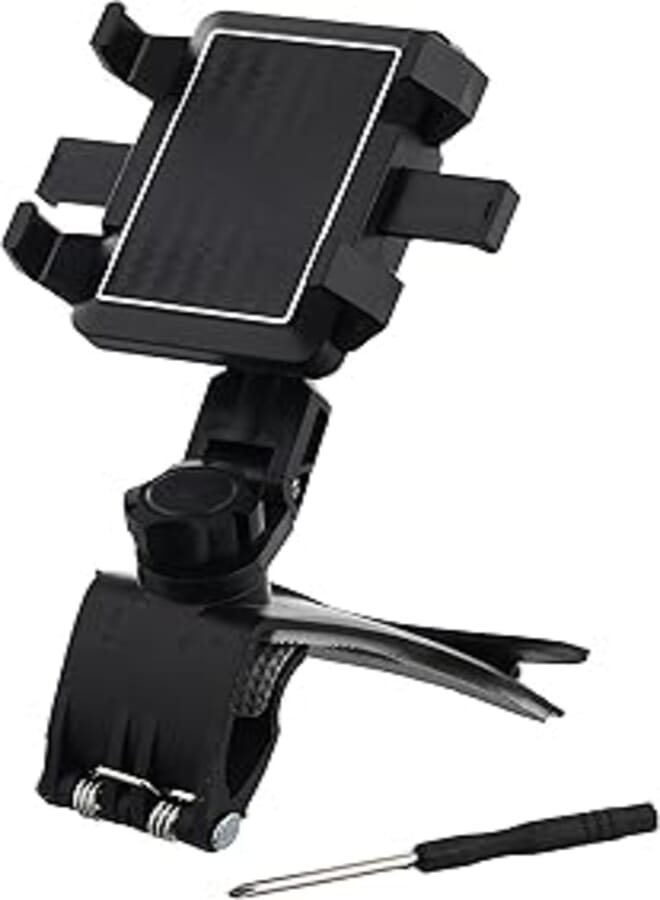 Keendex KX 2929 Car Phone Holder Mount, 360 Degree Rotation Car Dashboard Clip Mount Stand, Adjustable Spring Clip Car for iPhone, Samsung and All Smartphones- Black