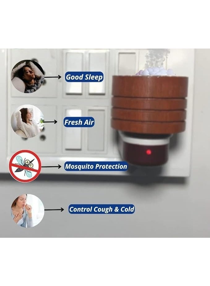 راديانت حامل كهربائي أنيق لتوزيع الزيوت العطرية، مصنوع من خشب الكافور، مناسب للمنزل والمكتب (الكافور غير متضمن) (خشبي) - Image 4