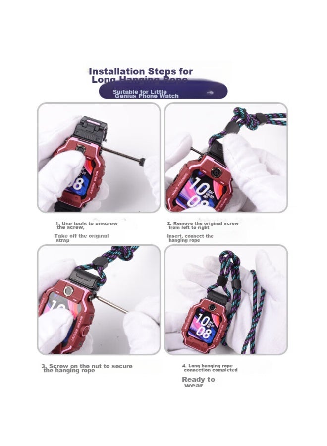 Ten Flashes Shan Xiaotiancai Strap Phone Watch Z10/z9/z8a/z7s/z6 Peak Edition Y06/z1s/d2/q2a/d3 Official Creative Neck Strap Thick Strap - أزرق - Image 4