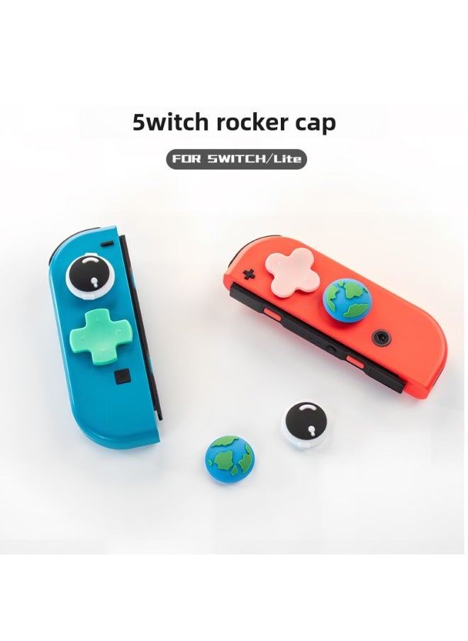 Generic Nintendo Switch Handle Rocker Cap Earth Spaceman Rocker OLED Rocker Protective Cover LITE Silicone Cap-Product Color:Black  - Image 2
