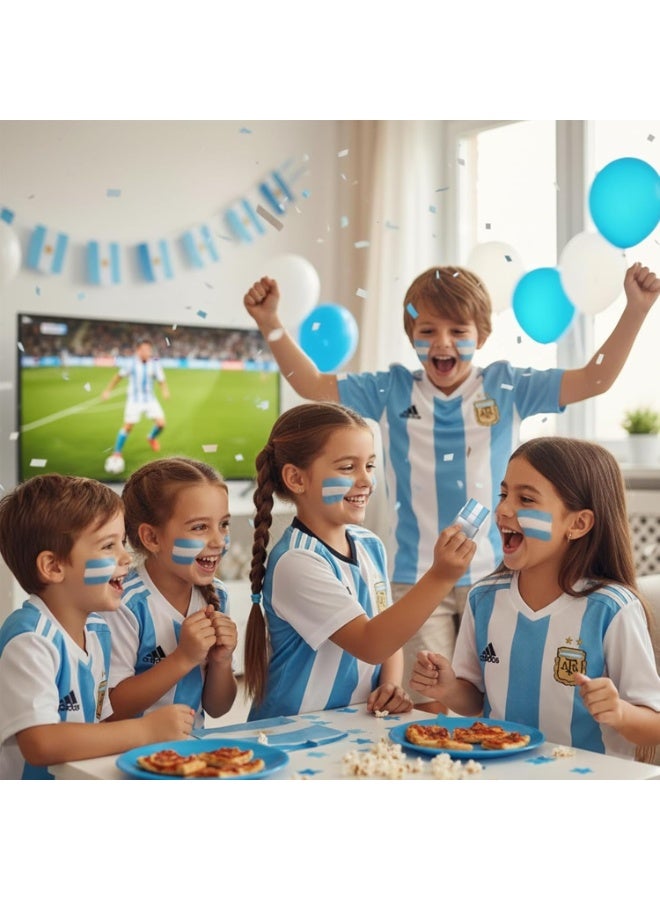 Argentina Face Paint Sticks  White & Light Blue Flag Makeup for Sports Fans, Kids & Parties | Easy Apply Football Face Paint - Image 4