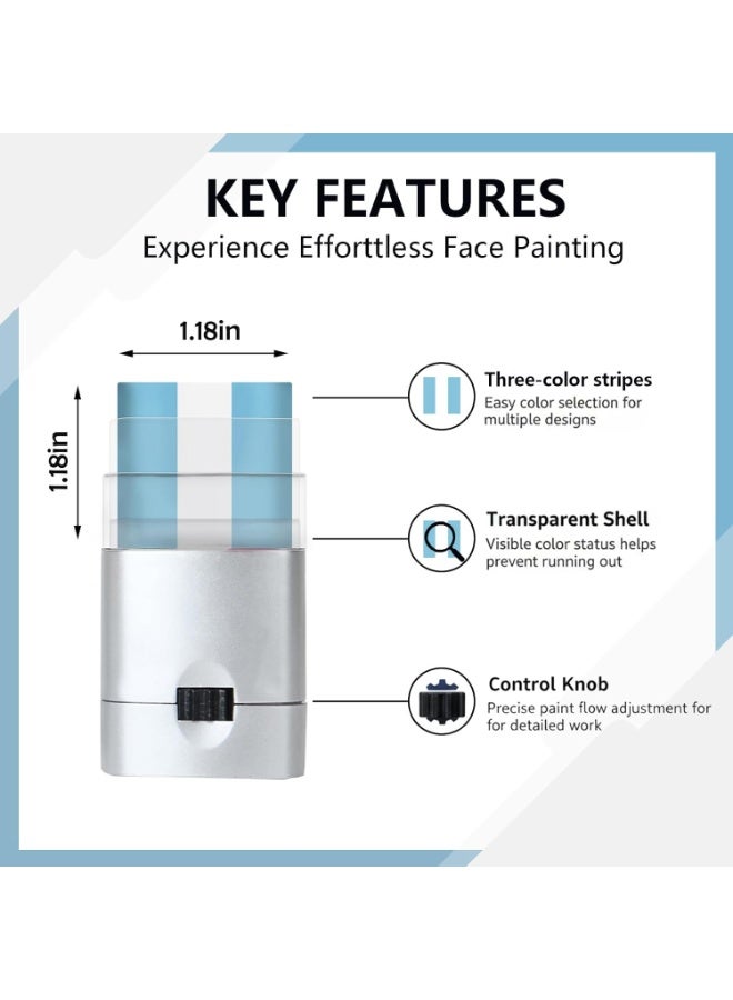 Argentina Face Paint Sticks  White & Light Blue Flag Makeup for Sports Fans, Kids & Parties | Easy Apply Football Face Paint - Image 2