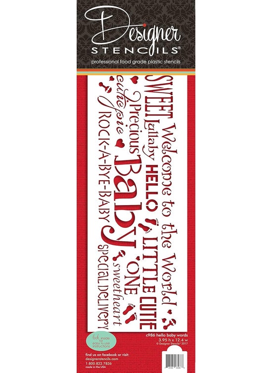 Designer Stencils Hello Baby Words Cake Stencil Side C986 by Designer Stencils  - Image 1