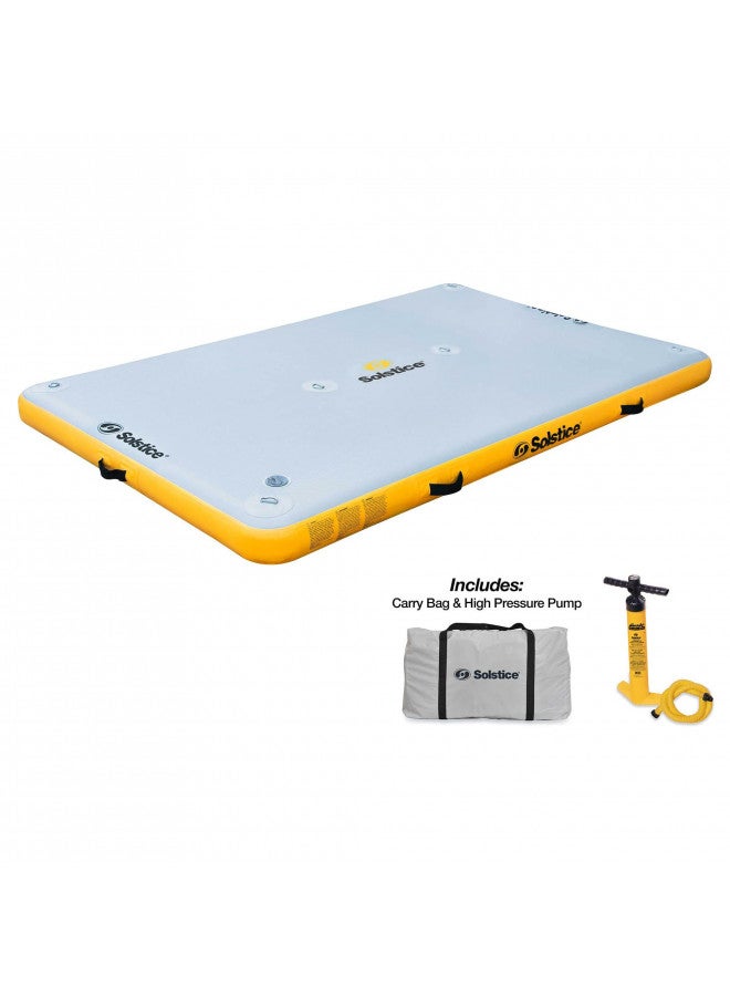 Solstice 8 x 5 ft Heavy Duty Inflatable Floating Dock Water Lounger Rafting Platform Table Bed w/Pump & Storage Bag for Lakes, Pools, & Rivers, Multi - Image 2