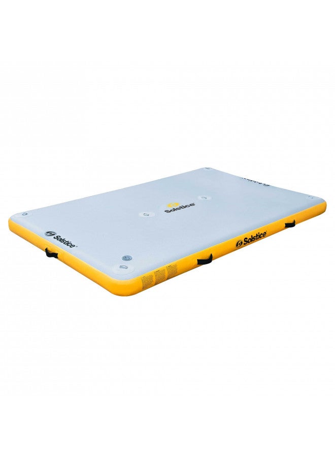 Solstice 8 x 5 ft Heavy Duty Inflatable Floating Dock Water Lounger Rafting Platform Table Bed w/Pump & Storage Bag for Lakes, Pools, & Rivers, Multi - Image 1