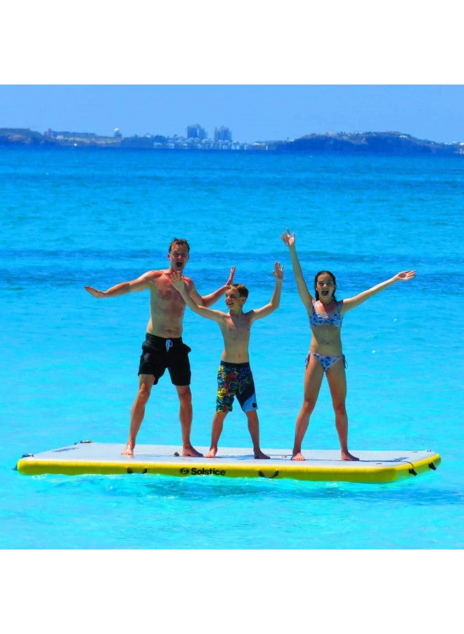 Solstice 8 x 5 ft Heavy Duty Inflatable Floating Dock Water Lounger Rafting Platform Table Bed w/Pump & Storage Bag for Lakes, Pools, & Rivers, Multi - Image 5