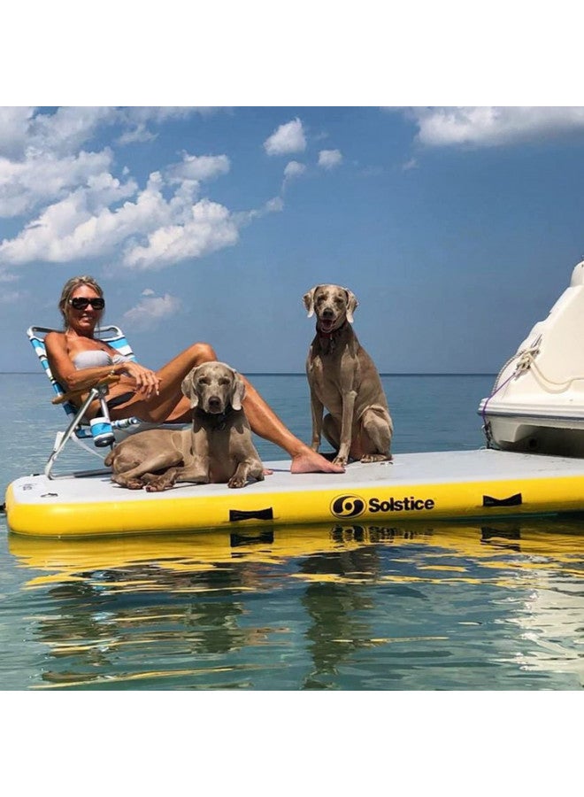 Solstice 8 x 5 ft Heavy Duty Inflatable Floating Dock Water Lounger Rafting Platform Table Bed w/Pump & Storage Bag for Lakes, Pools, & Rivers, Multi - Image 4