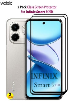 2 Pack Screen Protector for Infinix Smart 9 HD | Tempered Glass Available in Combo Pack Compatible with Infinix Smart 9 HD | Screen Protector Full HD Quality Tempered Glass Anti-Scratch Edge to Edge Coverage with Easy Installation Kit - Black