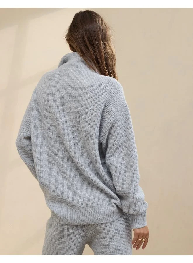 آري من امريكان ايجل بلوفر Aerie CozyUp وافل بأزرار
