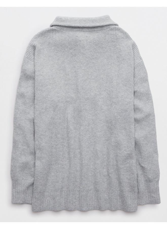 Aerie CozyUp Waffle Button Sweater - Image 2
