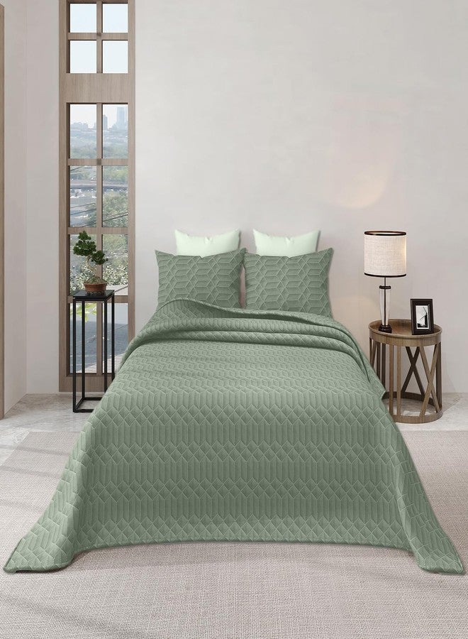 LABHAM® Azure King Size Bedcover Set - 300GSM Ultra Sonic Quilted, (90"x108") Super Soft, Durable, Easy Care, Bedspread with 2 Pillow Covers & Storage Bag (SAGE Green) - Image 2