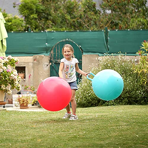 XXSSIER Jumping Hopping Ball for Kids With Air Pump - Hip-Pity Bouncy With Handles for Boys Girls Toys (Multicolor, 75 CM, Handball) - Image 5