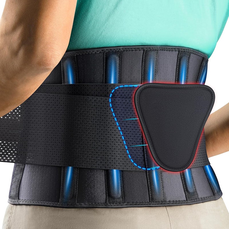 FEATOL 4XL Lumbar Support Belt for Men Heavy Lifting Work, Back Brace for Lower Back Pain, Breathable Support Belt with Lumbar Pad for Scoliosis, Herniated Disc, Sciatica (Fit Size:63''-68.9'') - Image 1