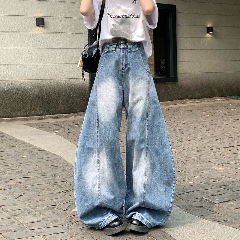 Unisex Classic Denim Jeans Loose Fit Daily Outdoor Wear - Image 1