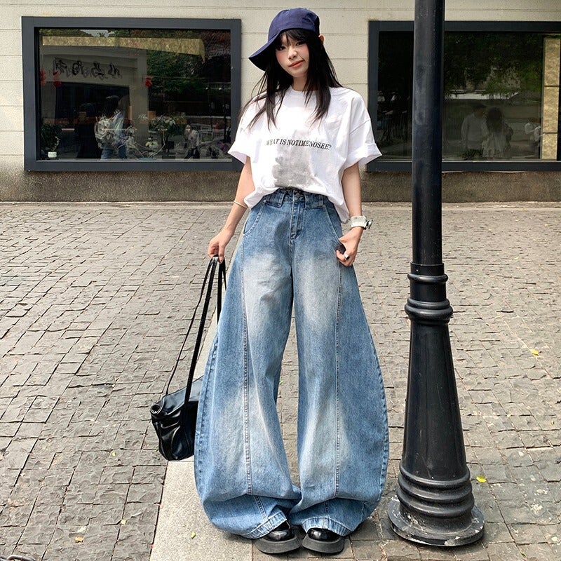 Unisex Classic Denim Jeans Loose Fit Daily Outdoor Wear - Image 3