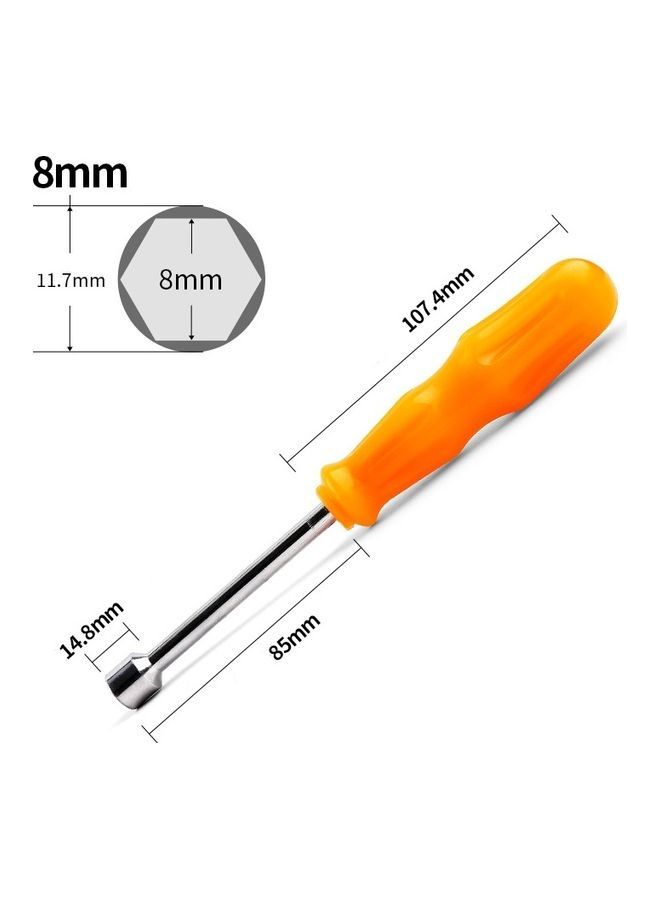 نيبمينينت طقم مفاتيح ربط صندوقية وسداسية تعمل يدوياً من 4 قطع برتقالي/فضي