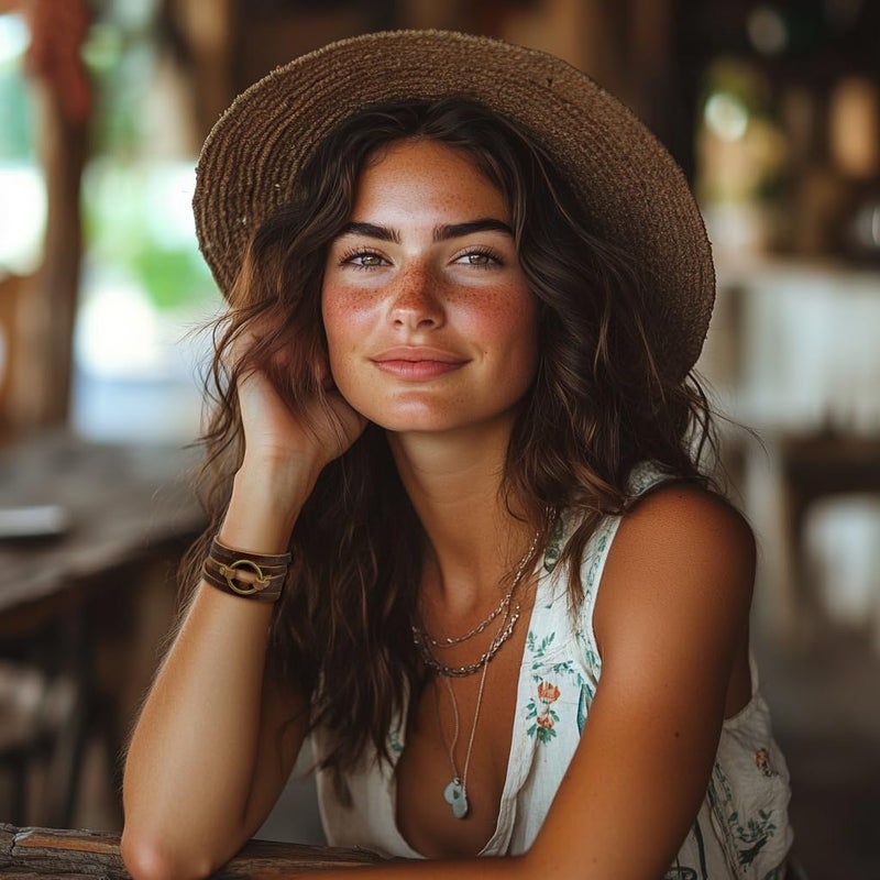 SPUNKYsoul 5 Wrap Leather Circle Bracelet - Adjustable Boho-Inspired Leather Bracelet for Women, Unique Distressed Jewelry with Symbolic Circle, Ideal for Everyday Wear & Gifting (Women's Brown) - Image 3