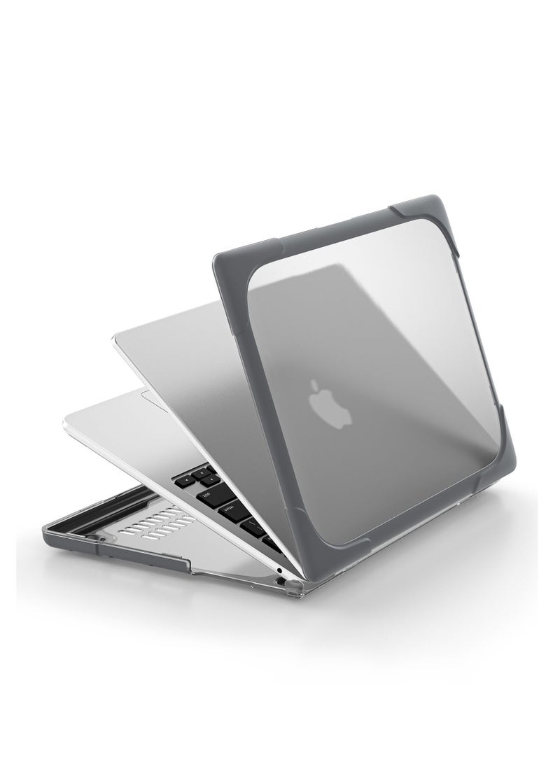 GULFLINK - Hard Shell Case Cover with Kickstand Shockproof Function for MacBook Air 2022 (A2681) 13.6inch Grey - Image 1
