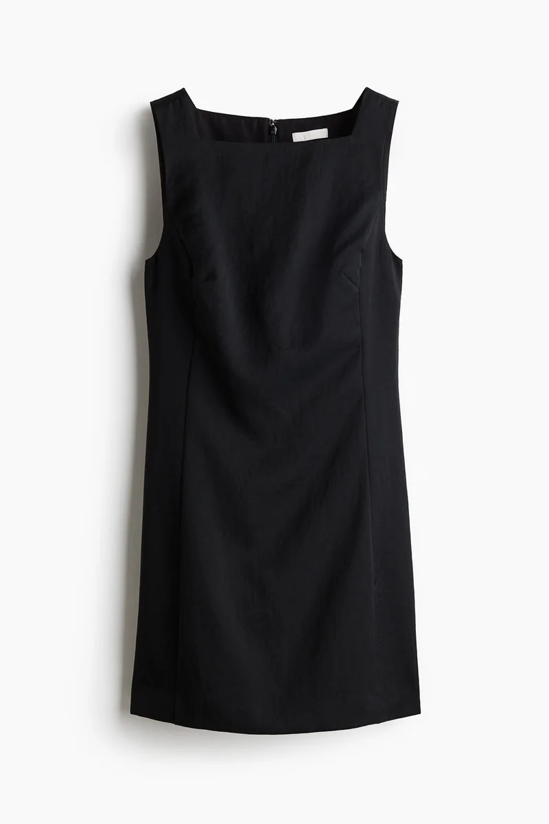 H&M Square-neck twill dress