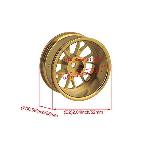 Mxfans 4 قطع عجلات ذهبية الشكل Y ترقية 50008Y لعربة RC1:10 على الطريق وعربة الانجراف - Image 4