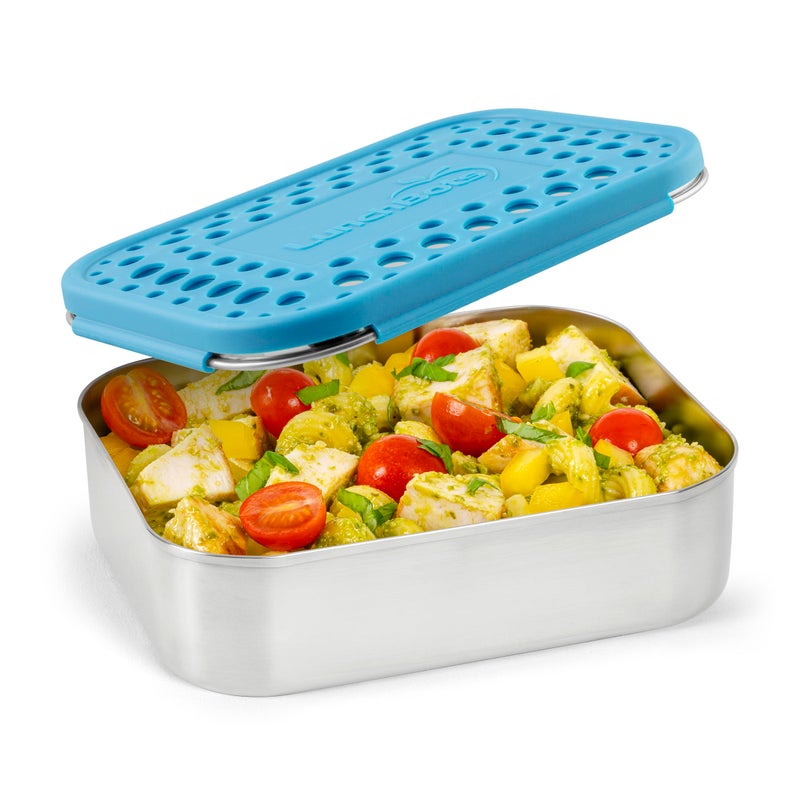 LunchBots Medium Uno Stainless Steel Sandwich Container - Open Design for Wraps - Salads or a Small Meal - Eco-Friendly - Dishwasher Safe and BPA-Free - Stainless Steel - Image 1