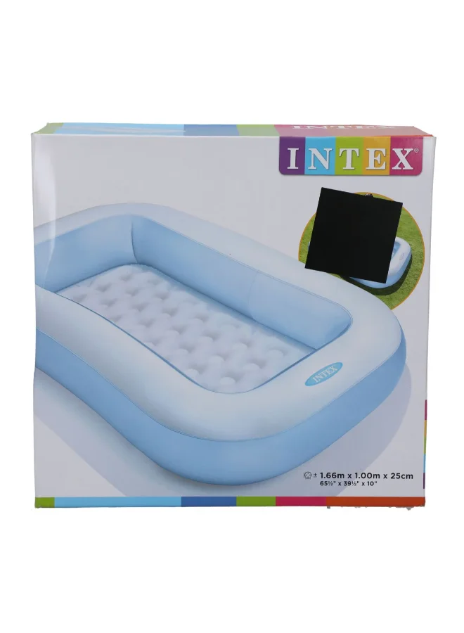 انتكس 57403 حوض سباحة للأطفال مستطيل الشكل قابل للنفخ أزرق و أبيض 90 لتر
