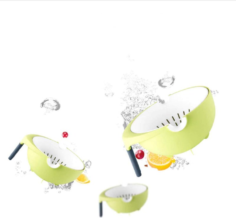 Param DoubleLayer rotatable Drain Bowl and Basket for Cleaning Washing Mixing Fruit and Vegetable Fruit Bowls - Image 2