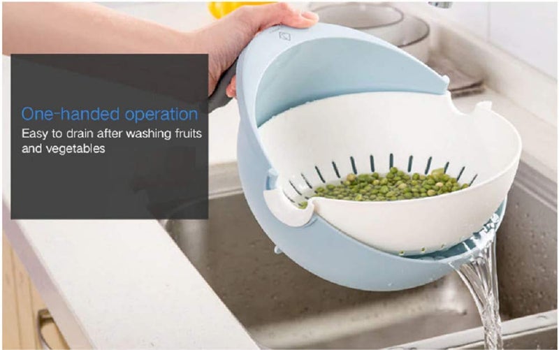 Param DoubleLayer rotatable Drain Bowl and Basket for Cleaning Washing Mixing Fruit and Vegetable Fruit Bowls - Image 5