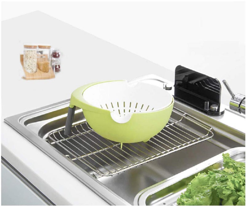 Param DoubleLayer rotatable Drain Bowl and Basket for Cleaning Washing Mixing Fruit and Vegetable Fruit Bowls - Image 4