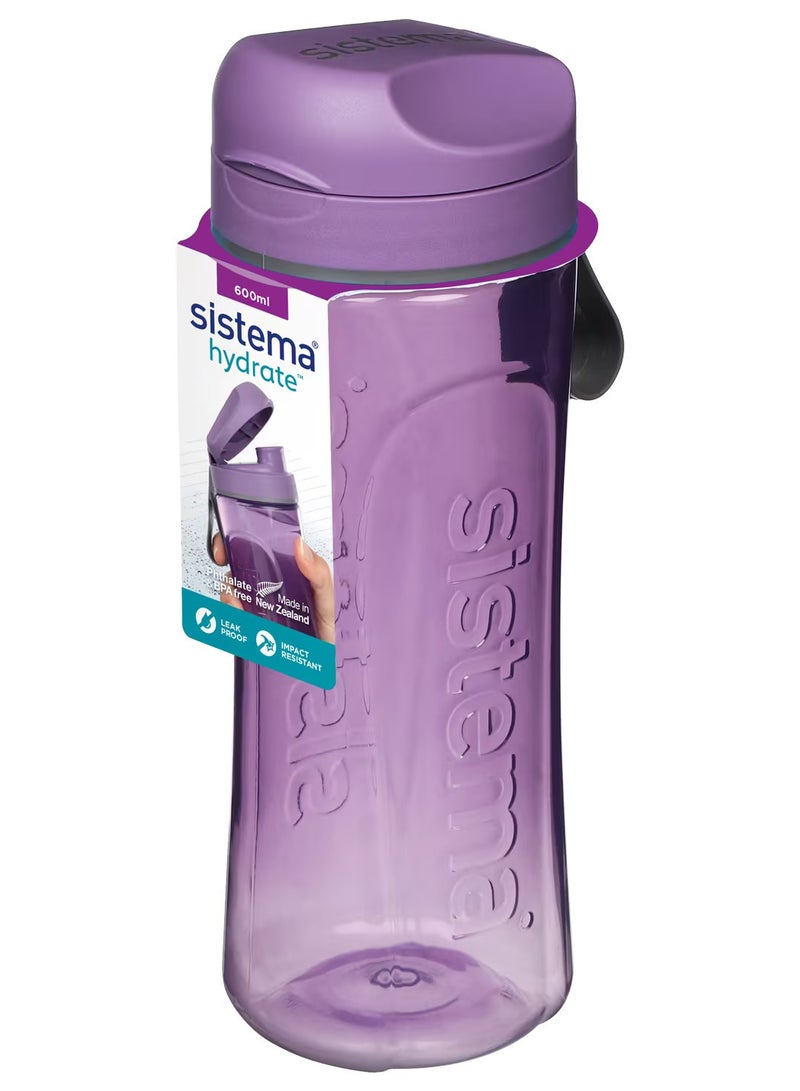 Sistema 600ml Tritan Swift Bottle (Purple): Lightweight & Durable - Great for Gym & Fitness Activities - Leakproof, BPA-Free & Easy to Clean , Made In New Zealand - Image 1