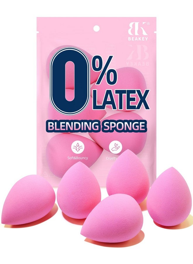 BEAKEY Latex Free Blender Makeup Sponge For Blending, Pink Makeup Sponge Set, Soft Beauty Sponge, For Flawless Application Of Liquid, Cream, And Powder Cosmetics, Pink Makeup Gifts - Image 1