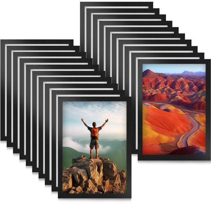 20PCS A4 MAGNETIC PHOTO FRAMES SELF ADHESIVE MAGNETIC PICTURE FRAME MAGNETIC POSTER FRAME MAGNETIC A4 PAPER DISPLAY FRAME FOR PAINTINGS PHOTOS NOTICES CERTIFICATE POSTERBLACK